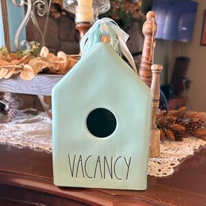 Rae Dunn Seafoam Green 'VACANCY' Ceramic Birdhouse